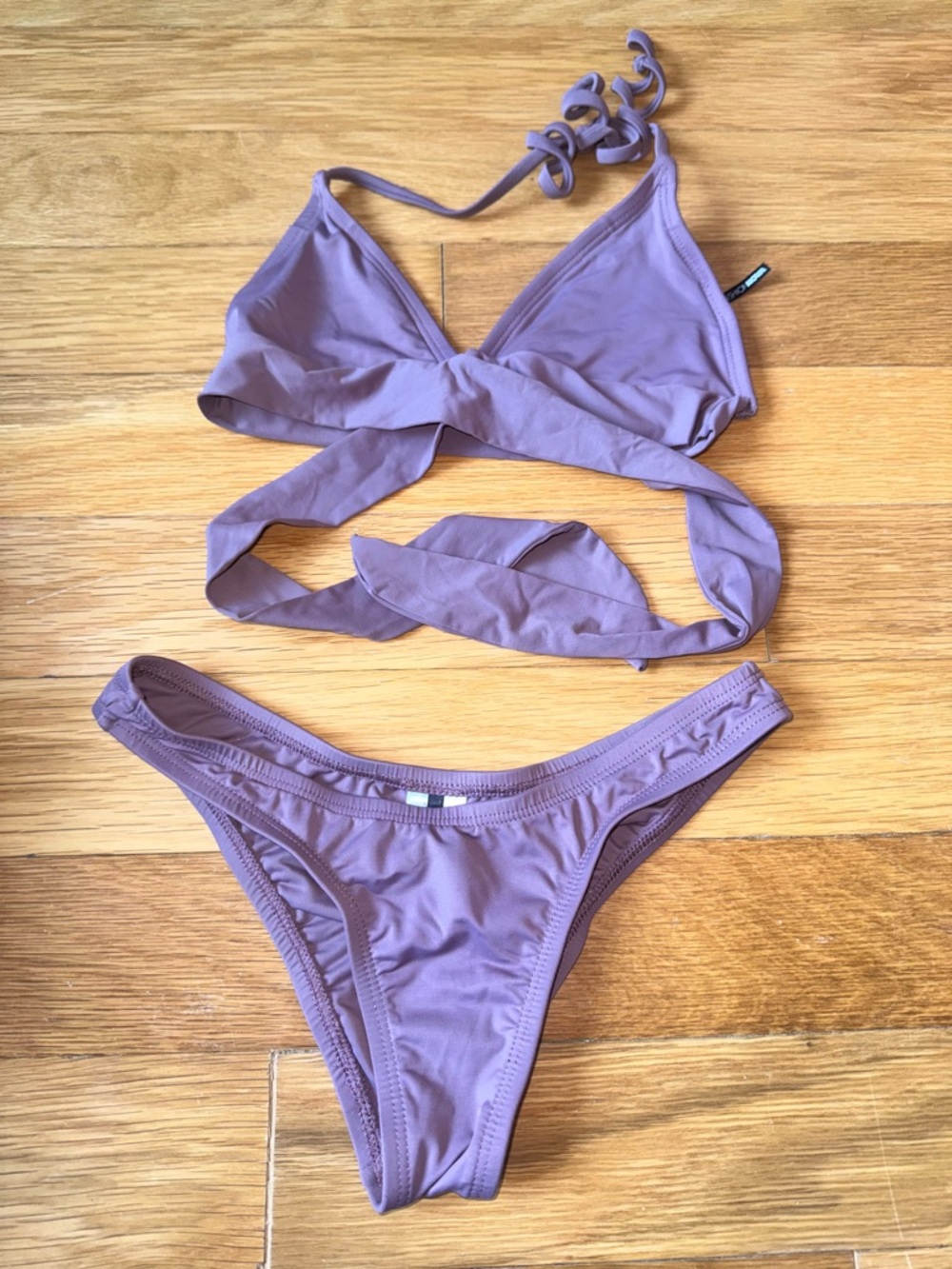 Fashion Nova Mauve Wrap Bikini Set